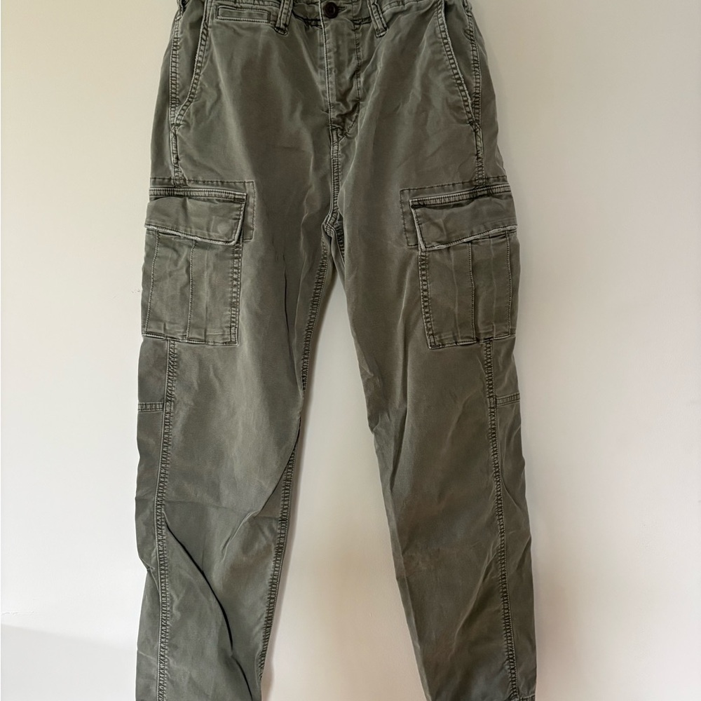 American Eagle Men's Olive Cargo Pants with Multi Pockets